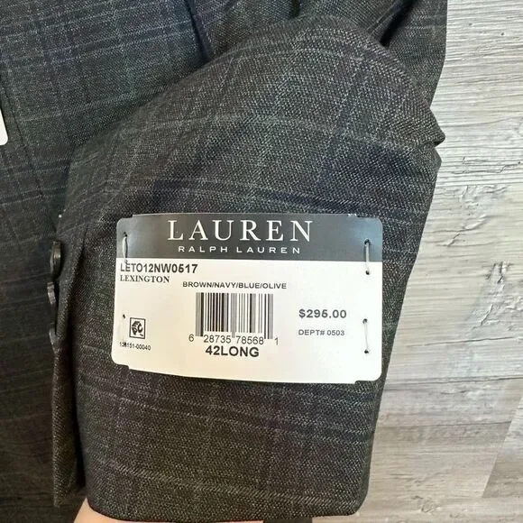 NWT Lauren Ralph Lauren Men's Plaid Lexington Classic Fit Sport Coat Size 42L - Picture 8 of 10